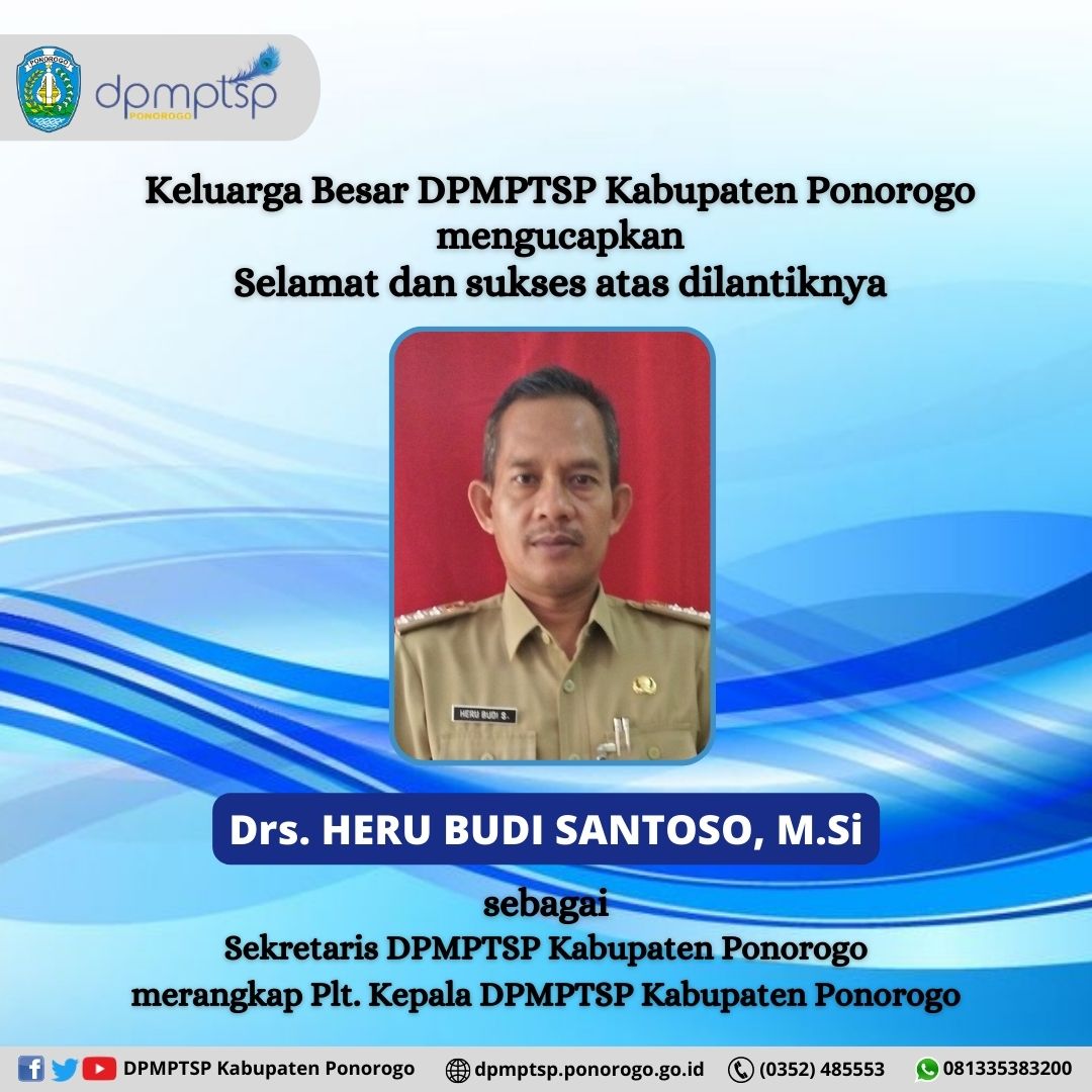 Selamat mengemban amanah baru Drs. Heru Budi Santoso, M.Si